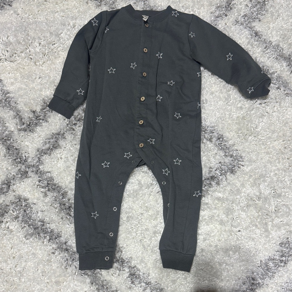 Rylee + Cru Charcoal/greenish Star Bodysuit